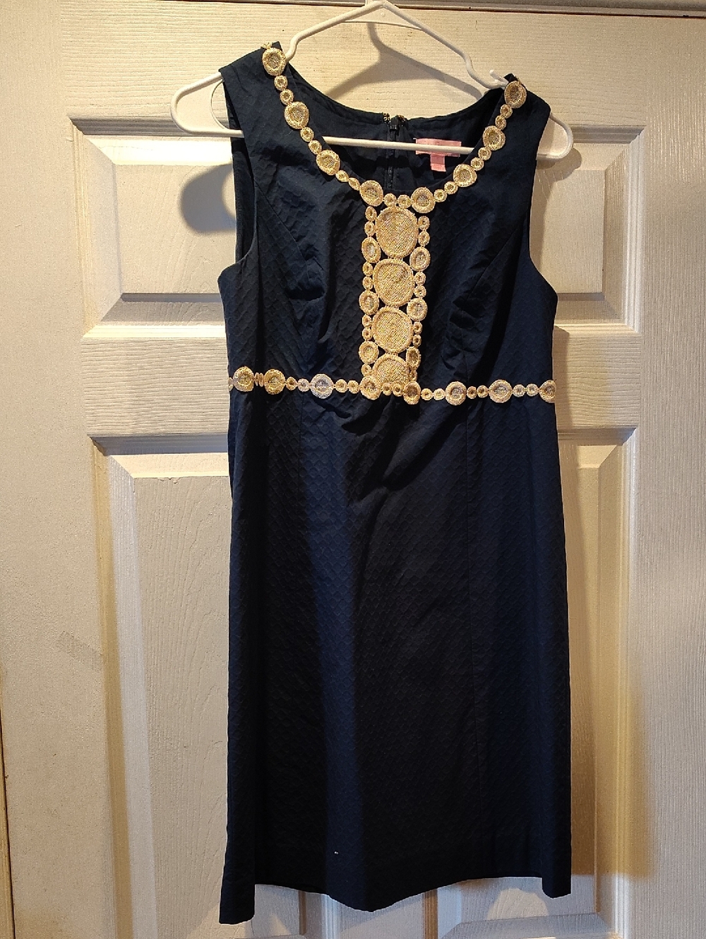 Lilly Pulitzer Rosie Lace Detail Shift Dress, True Navy, MSRP $198.  sz 6 - Picture 8 of 10